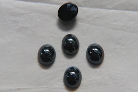 Swarovski 12x10 mm Vintage Jet Hematite Flat Back Oval foiled Cabochon Cabs in Crystal foiled 2/12/36/72/144 Pieces