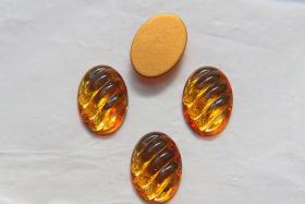 Swarovski 18x13 mm Vintage Topaz Foiled Flat Back Oval Cabochon 2/6 Pieces