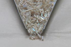 True Cuts Size 2 (2x4mm) Bugle Beads 5/10/20/50/250/500 Grams Patina Crystal White Aurore Boreale loose tube beads