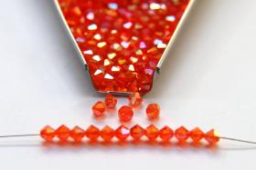 Swarovski (3/4mm) Sun Shimmer 2X FC Bicones Rainbow Beads 36/72/144/432/720 Pieces jewelry making rare findings, embroidery materials
