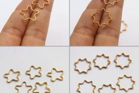 Raw Brass Hollow Star Pendant Charms -Brass Star Shape Wire Frame- Earring Findings- Geometry Stampings -Jewelry Supply 25/75/150/500 Pieces