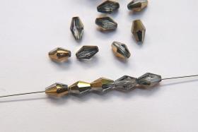 Swarovski 5205 7x5mm Crystal Elongated Bicone in Aurum 20/72/144/432/1000 Pieces jewelry making Vintage beads, jewelry making