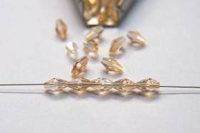 Swarovski 5205 7x5mm Crystal Elongated Bicone in Crystal Golden Shadow 20/72/144/432/1000 Pieces jewelry making Vintage beads