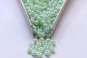 6/0 glass Seed Beads Ceylon Mint Green 10/50/100/250 Grams size 6 Preciosa Rocaille 4mm spacer beads, large, big hole, Jewelry making beads