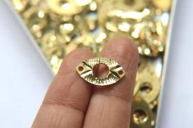Raw Brass Connector, Brass Eye Connector,  Eye Charm, 2 Hole Connector, Brass Connectors for Jewelry Making, Brass Findings 18.6x11mm