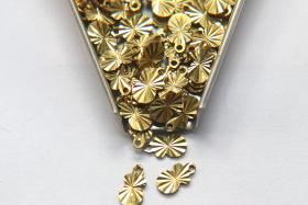 Brass Findings, Raw Brass MINI designer diamond cut Charms in brass 10x5mm, 1.2mm Loop, 20/50/150/300 PIECES vintage findings, jewlery