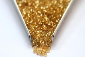 8/0 Charlotte Cut Beads 17020 Gold Silver Lined 10/20/50/250/500 glass beads, jewelry supply, vintage findings, craft supply
