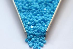 8/0 Charlotte Cut Beads 63020 Opaque Turquoise 10/20/50/250/500 glass beads, jewelry supply, vintage findings, craft supply