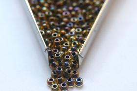 6/0 glass Seed Beads TOPAZ Black Lined AURORA BOREALIS 10/50/100/250 Grams size 6 Preciosa Rocaille 4mm spacer beads, large, big hole