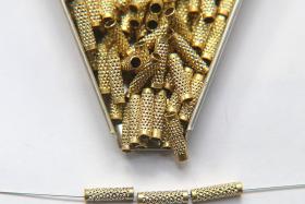 Designer Diamond cut Brass Tubes 3x8x2.1 MM rare findings, brass tubes, jewelry making, craft supplies, decoration, couture