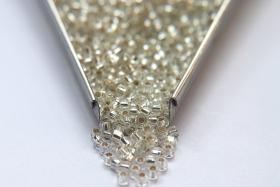 8/0 Charlotte Cut Beads 78102 Crystal Silver Lined 10/20/50/250/500 glass beads, jewelry supply, vintage findings, craft supply