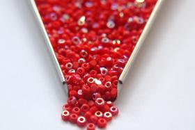 8/0 Charlotte Cut Beads Patina Light Red Opaque Aurore Boreale 10/20/50/250/500 Grams PREMIUM SEED Beads jewelry supply vintage findings