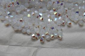 4mm White Opal 1X Aurore Boreale Swarovski Bicone Cuts beads AB 36/72/144/432/720 Pieces embellishment couture, wedding decor
