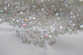 4mm Crystal Transmission Bicone beads Cuts 36/72/144 Pieces SWAROVSKI ELEMENTS rainbow beads, jewelry making