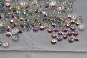 4MM Swarovski Crystal Aurore Boreale 2X Unfoiled Xillion Lochrose SEW ON STONES 3128 24/72/144 Pieces, embroidery materials, couture