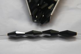 Swarovski 5205 15x6mm Elongated Bicone in Jet/ Jet Hematite 6/24/72 Pieces jewelry making VINTAGE beads