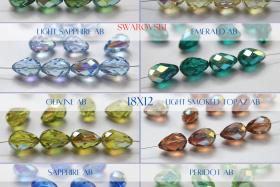 5500 18X12 MM Swarovski Pear Beads (8 COLOURS) 2/12/36 Pieces, fancy beads decorations, wedding embellishments, jewelry making
