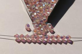 5mm Vinatge Swarovski Rosaline AB 2X FC Bicones 12/36/72/144/432/720 Pieces rainbow beads, jewelry making, couture embellishments