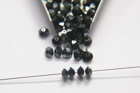 5x3mm Crystal Swarovski 5305 Flat Bicone Beads Jet Hematite 36/72/144/432/720 Pieces vintage premium beads, wedding embellishments