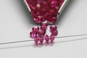 5x3mm Crystal Swarovski 5305 Flat Bicone Beads Fuchsia (502) 36/72/144/432/720 Pieces vintage premium beads, wedding embellishments