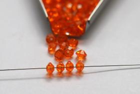 5x3mm Crystal Swarovski 5305 Flat Bicone Beads Tangerine 36/72/144/432/720 Pieces vintage premium beads, wedding embellishments