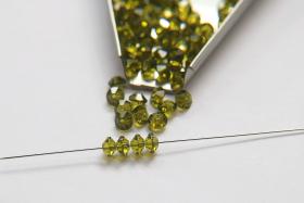 5x3mm Crystal Swarovski 5305 Flat Bicone Beads Green Olivine (228) 36/72/144/432/720 Pieces vintage premium beads, wedding embellishments