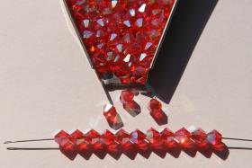 5mm Vinatge Swarovski Tangerine Aurore Boreale 2X FC Bicones 12/36/72/144/432/720 Pieces rainbow beads, jewelry making, couture