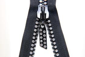 SS12 (3mm),  12 inch Swarovski Crystal  Rhinestone Black Zipper closed at one end by PC, 80300
