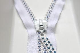 SS12 (3mm),  6 inch Swarovski Light Sapphire Rhinestone Zipper closed at one end by PC, 80300