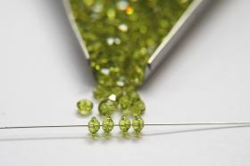 5x3mm Crystal Swarovski 5305 Flat Bicone Beads Green Light Olive 36/72/144/432/720 Pieces vintage premium beads, wedding embellishments