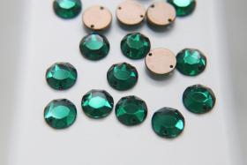 Swarovski  11mm Table cut Emerald Sew-On Bead 3202/2, embroidery, jewelry parts 6/12/72 pieces jewelry making, couture embellishments