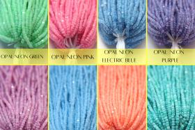 11/0 Hanks Charlotte Cut Beads OPAL Neon ( 8 Colours) 1/5/25/50/100 Hanks PREMIUM Seed BEADS, Native Supplies