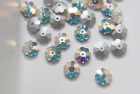Preciosa Crystal AB Loch Flowers Foiled (Marguerite Lochrose, Margarita Flower), Flower Beads 2/6/12/36 pieces Vintage findings
