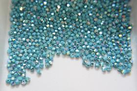 3/4mm Turquoise (267) Aurore Boreale Swarovski Bicone Cuts beads AB 36/72/144/432/720 Pieces embellishment couture