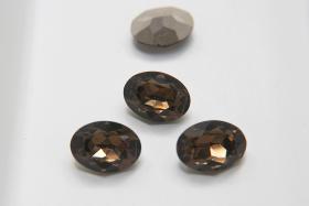 Vintage Swarovski 18x13 mm Oval Shape in Smoky Quartz 4128 Premier Crystal Rhinestones (2 Pieces) gemstones