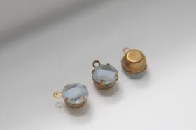 Swarovski 11mm Round setting drop dangle (one/two loop) in Vintage Crystal Givre 6/12/24/100 Pieces jewelry supplies Brass/Vintage Black