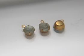 Swarovski 11mm Round setting drop dangle (one/two loop) in Vintage Crystal Frosted 6/12/24/100 Pieces jewelry supplies Brass/Vintage Black