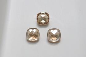 Vintage Swarovski 12mm Cushion Cut in Crystal Golden Shadow 4461 Premier Crystal 2 Pieces fancy stones, jewelry making, craft supply