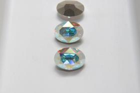 Vintage Swarovski 18x13 mm Oval Shape in Crystal Aurore Boreale 4128 Premier Crystal Rhinestones (2 Pieces) gemstones