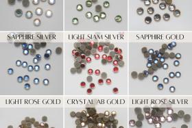 20SS Vintage Swarovski Hotfix Silver/Gold Ringed Rose 2039 Swarovski Roses (4.7mm) Made in Austria 36/72/288/720  Pieces