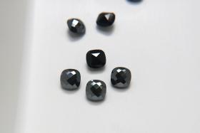 Vintage Swarovski 8mm Cushion Cut in Jet Hematite 4461 Premier Crystal (2 Pieces) fancy stones, jewelry making, craft supply