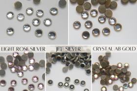 34SS Vintage Swarovski Hotfix Silver/Gold Ringed Rose 2039 Swarovski Roses (7.2 mm) Made in Austria 36/72/288/720  Pieces