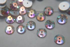 9mm Preciosa Crystal Flat Back Sew-On Stone - Loch Rose 12 Facet Sew-on STONES 6/24/72/144 Pieces, embroidery materials, wedding decoration