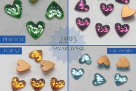 Swarovski 10 mm Article # 2893/4 Vintage Flat Back Heart Cabochon Cabs (4 colors) 2/6/12/36 pieces home decorations / jewelry making