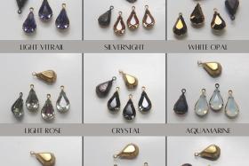 Swarovski 13x8 Fancy pear Stones setting drop dangle (one loop) in 9 colors 2/6/24/72 Pieces jewelry supplies Brass/Vintage Black