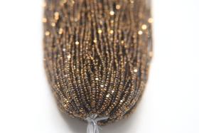 11/0 Hanks Charlotte Cut Beads Cocoa Dorado 1/5/25/50/100 Hanks 2.0mm glass beads, jewelry supply, findings, craft supply, vintage supply
