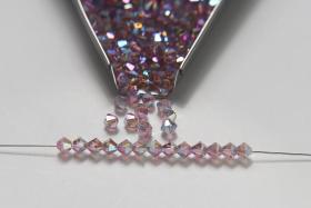 4mm Preciosa Light Amethyst 2X Glitter Bicones Beads 36/72/144/432/720 Pieces PREMIUM MATERIALS,embroidery materials, jewelry supplies