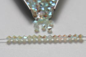 4mm Preciosa Chrysolite Opal 2X Aurore Boreale Bicones Beads 36/72/144/432/720 Pieces PREMIUM MATERIALS,embroidery materials