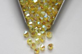 4mm Preciosa Citrine 2X Aurore Boreale Bicones Beads 36/72/144/432/720 Pieces PREMIUM MATERIALS, embroidery materials, jewelry