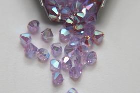 4mm Preciosa Violet 2X Aurore Boreale Bicones Beads 36/72/144/432/720 Pieces PREMIUM MATERIALS, embroidery materials, jewelry